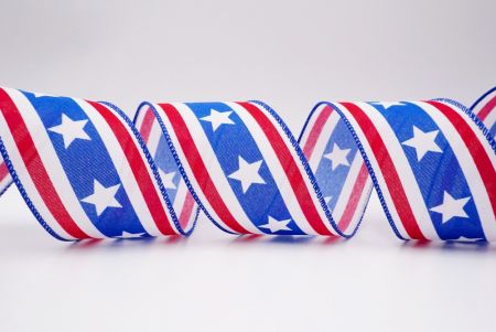 July-4th Celebrate_thick woven ribbon_Plain white with blue